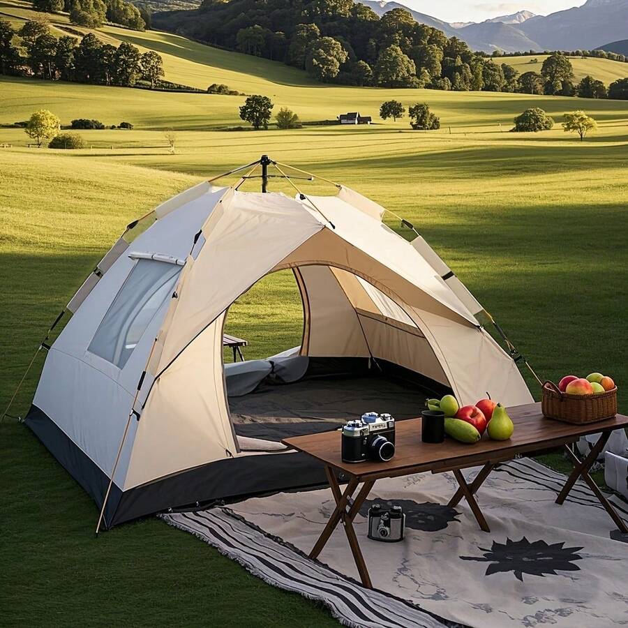 Travel Accessories You Need - Automatisches, sofort aufbaubares Campingzelt, 1-3/3-4-Personen-Allwetterzelt mit