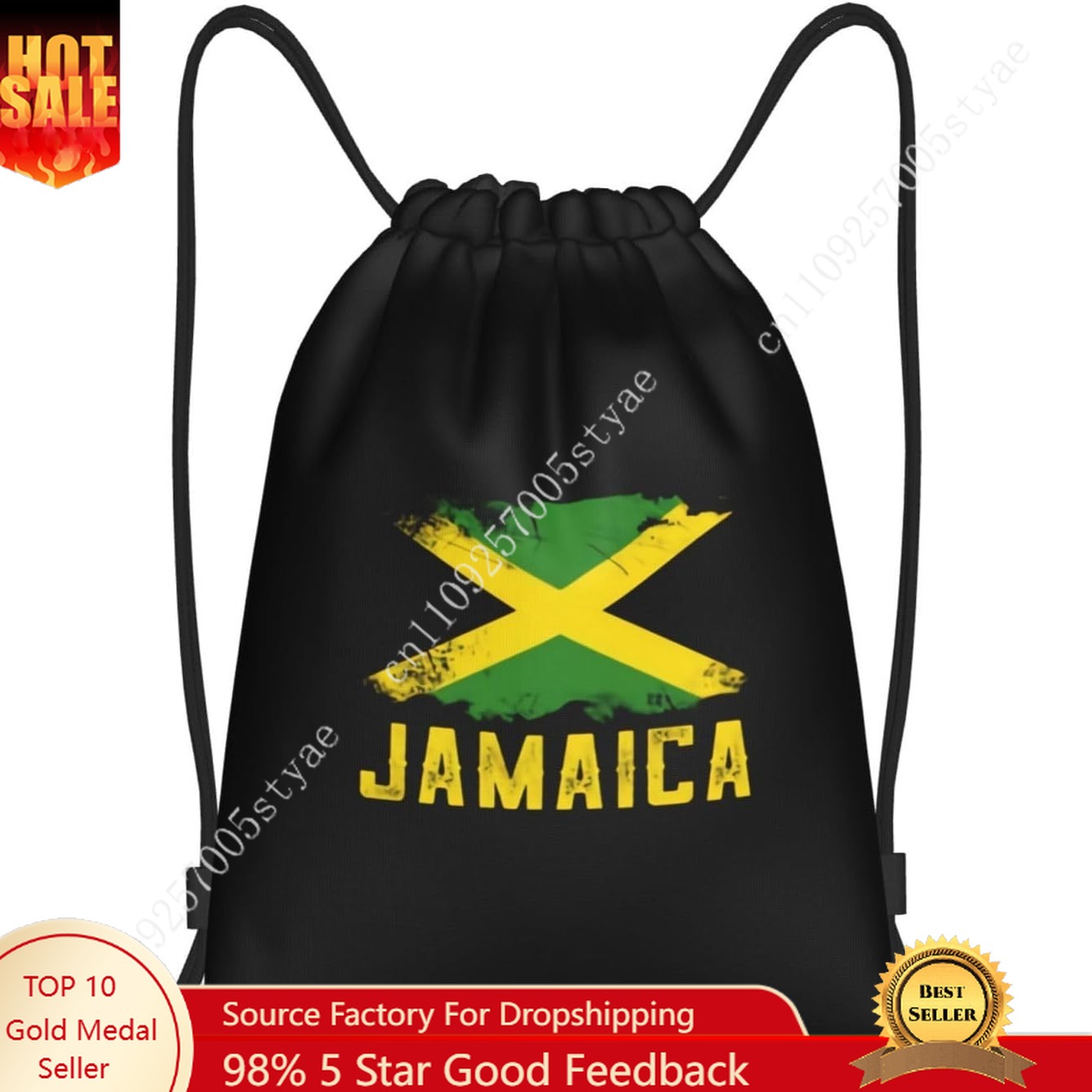 Travel Yoga Accessories - Jamaika-Flagge, Kordelzug, Rucksack, Sport, Balltaschen, Sport,