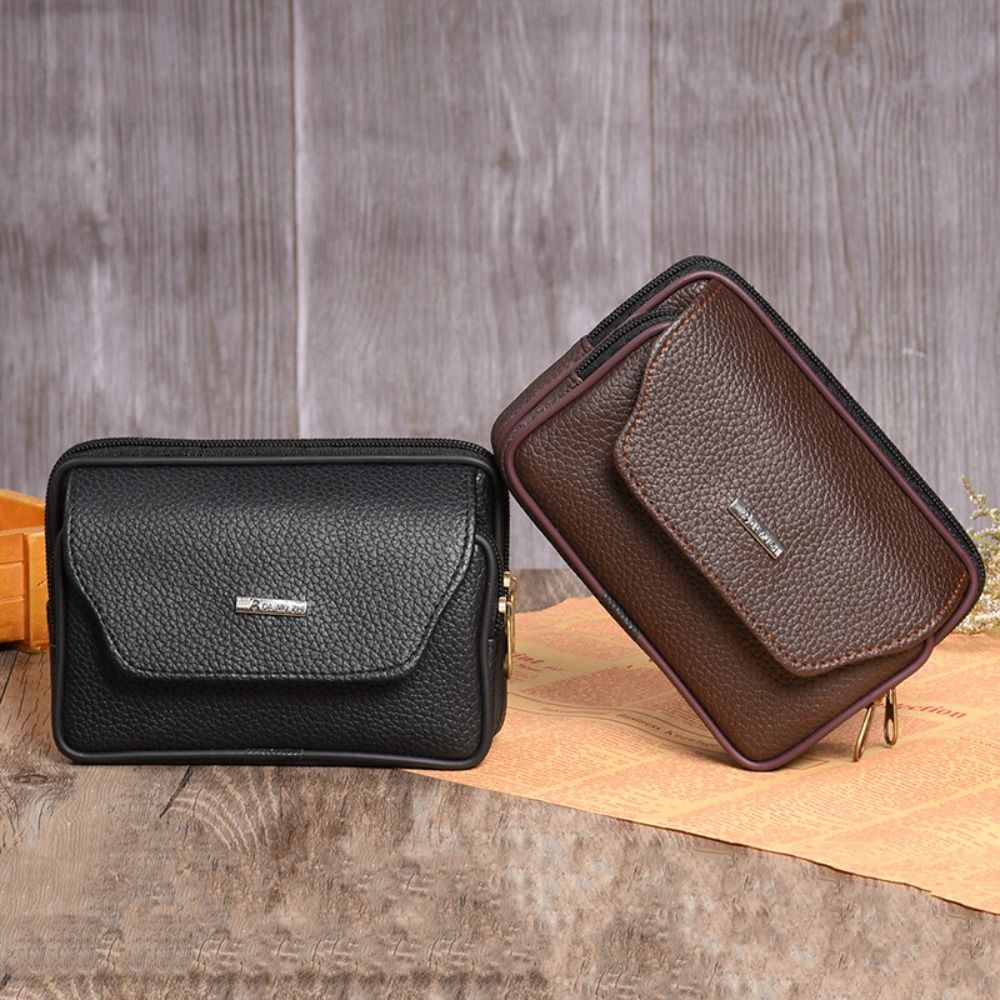 Travel Accessories Leather - Lässige PU-Leder Herren Hüfttasche Sport Wasserdichte