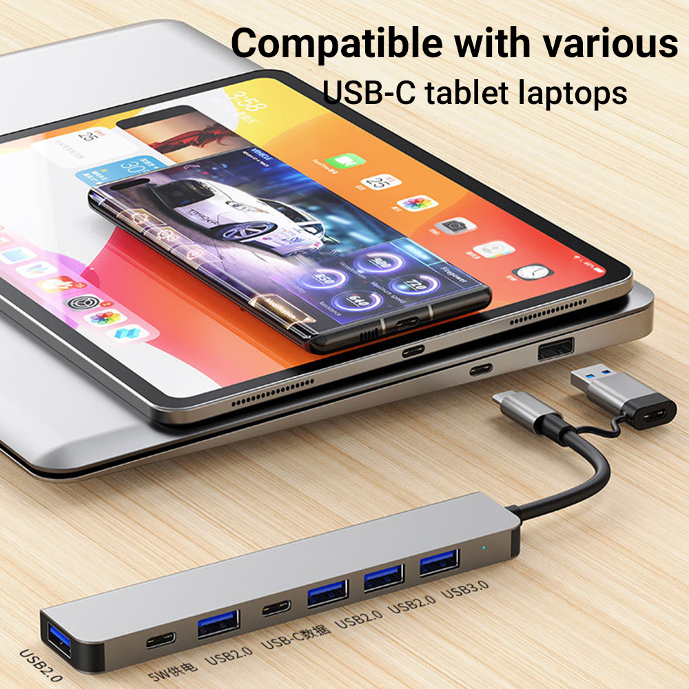 Travel Accessories You Need - 7-in-1 Dual-Head USB-C & USB Dockingstation