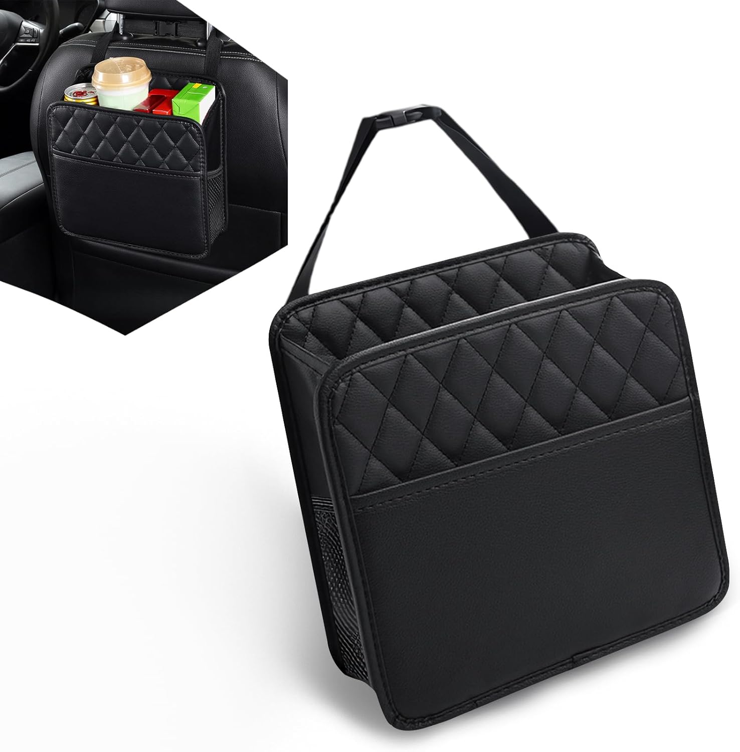 Travel Accessories Leather - Hängende Aufbewahrungstasche für Auto-Rücksitz, PU-Leder Multifunktionaler