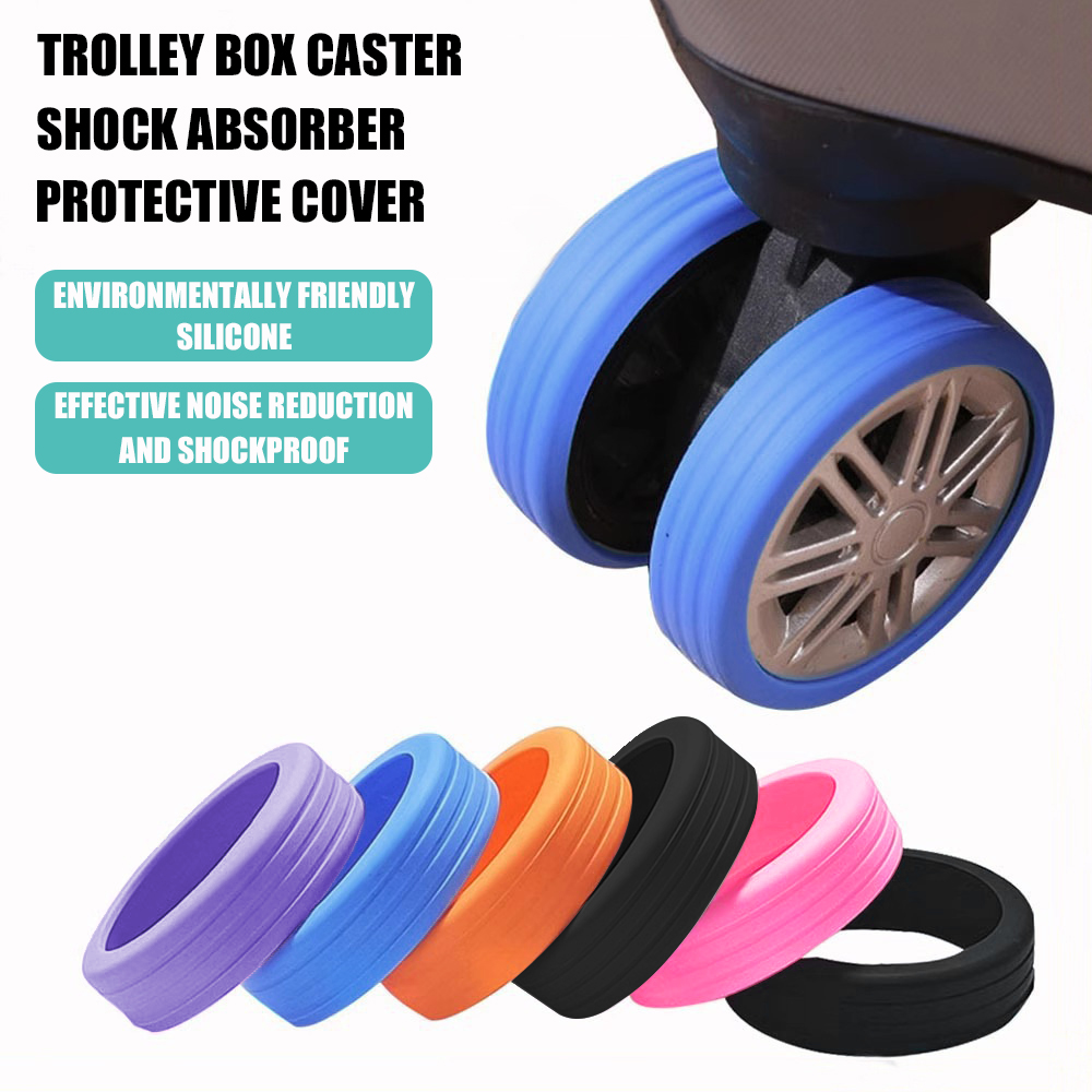 Travel Accessories You Need - 8 Stück Silikon-Schutzabdeckungen für Kofferrollen, Geräuschreduzierende
