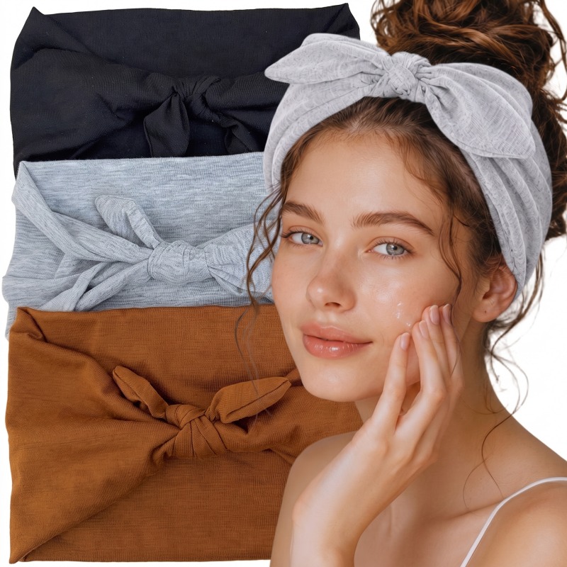 Travel Yoga Accessories - Stirnband mit Schleife, breites elastisches Haarband