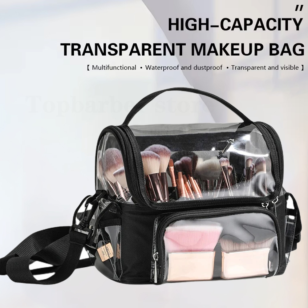 Travel Z - Make-up-Pinselhalter, Rucksack, Make-up-Künstler, Reiseetui, transparent, wasserdicht,