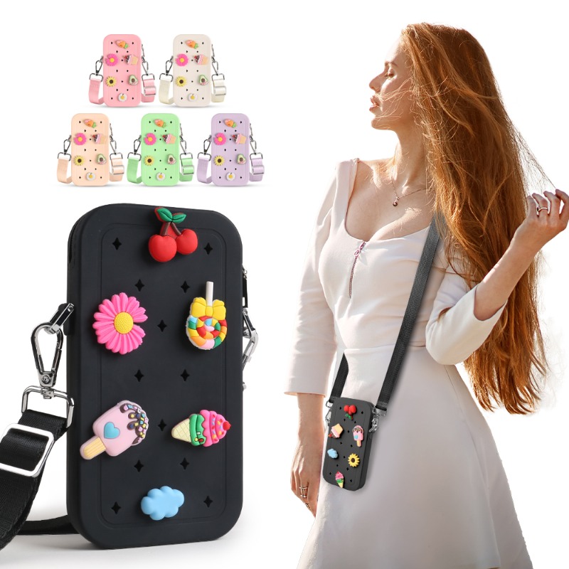 Travel Z - Multifunktionale Tragbare Silikon-Umhängetasche Wasserdichte Reißverschluss-Reisetasche Einfarbiger