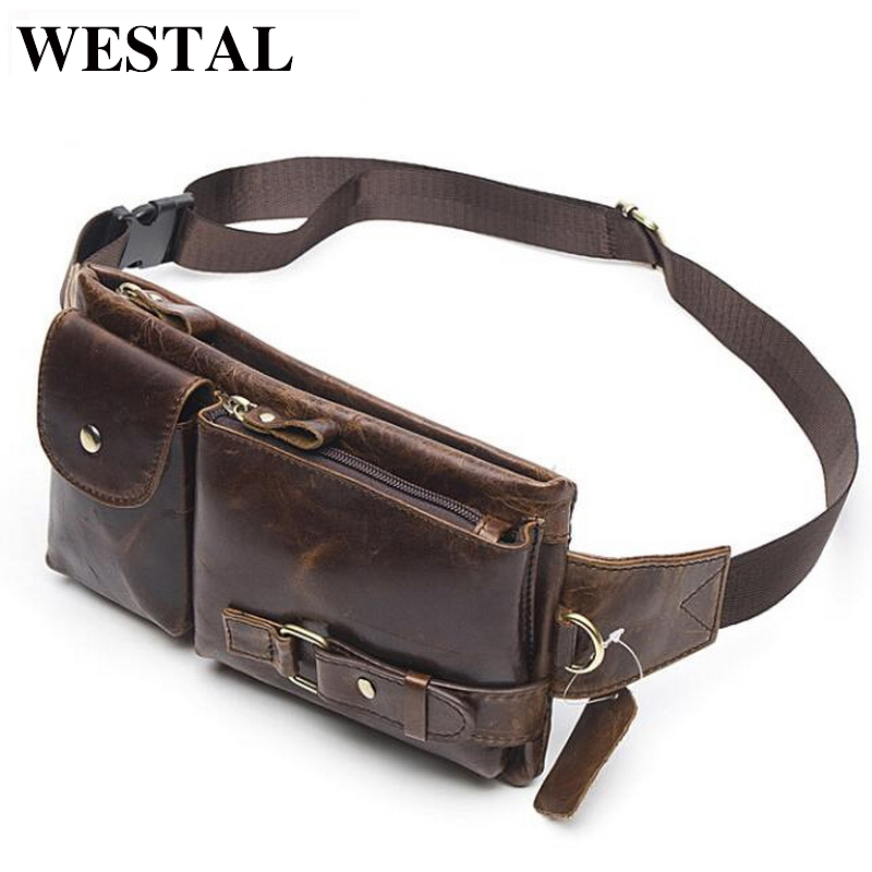 Travel Accessories Leather - WESTAL Echtes Leder Taille Packs Männer