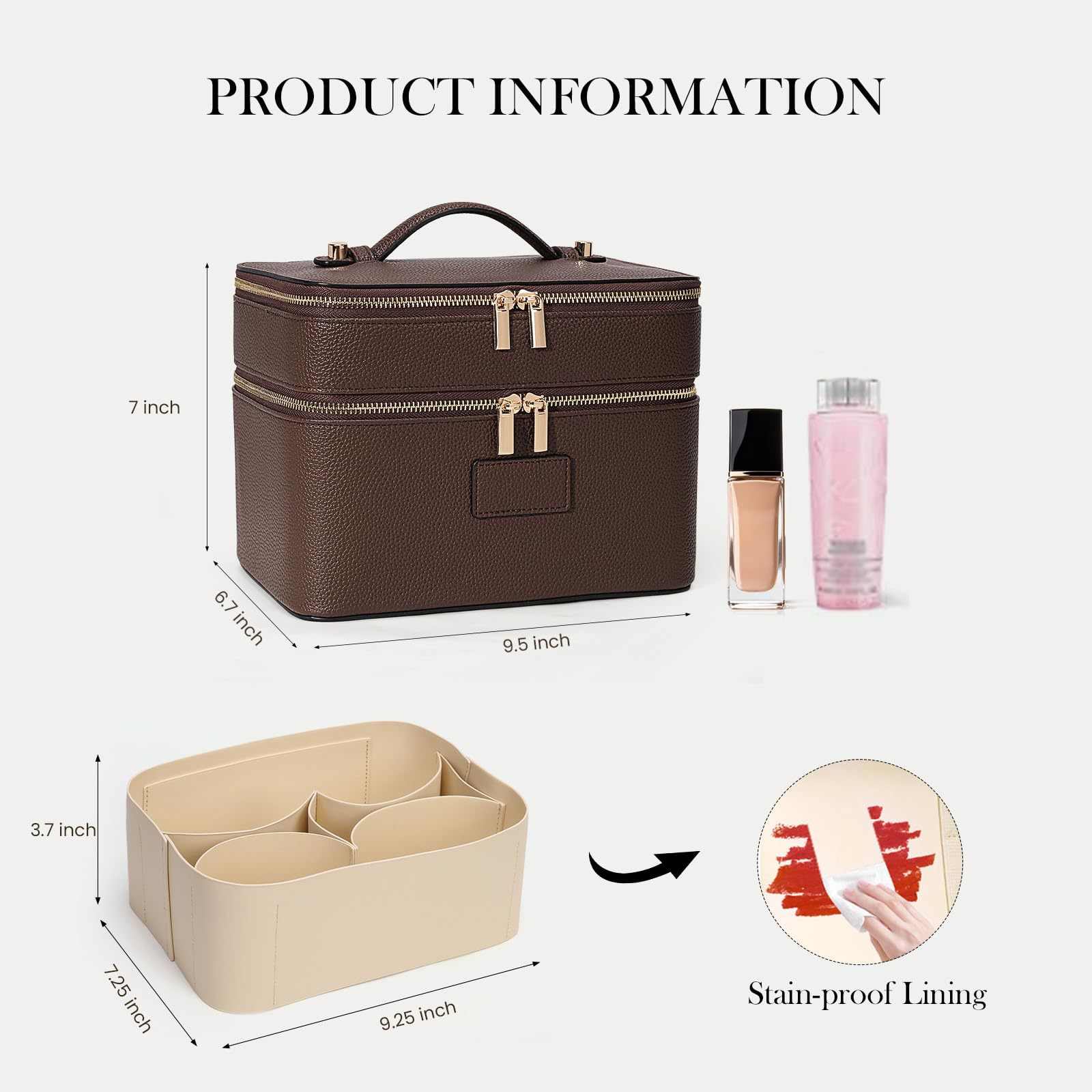 Große Kapazität Doppelschichti – Travel Accessories Leather Bewertung und Preis